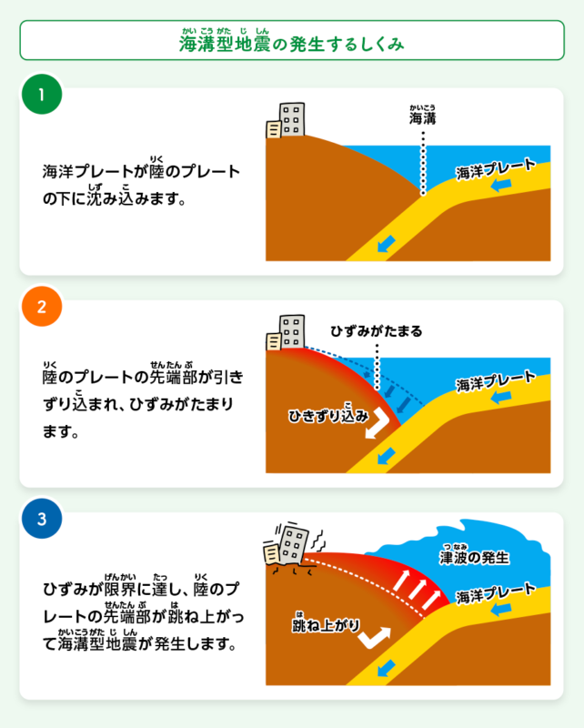 海溝型地震（南海トラフ地震）の発生の仕組み