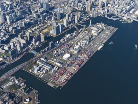 品川コンテナふ頭の空撮